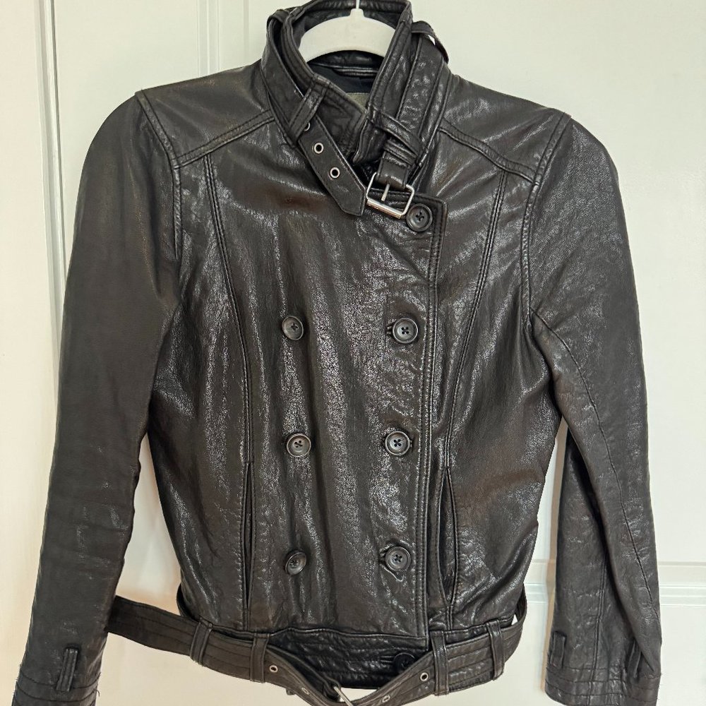 Madewell Wearmaster Leather Double-breasted Biker Style Jacket